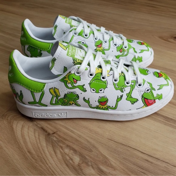 Adidas Shoes | Adidas Originals Stan Smith x Kermit White Shoes Muppet Sneakers Mens 4.5 FZ2707 | Color: White | Size: 4.5 | Smiles4567's Closet